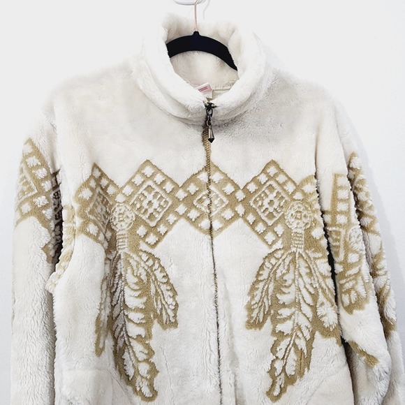 Milton Funwear Unisex Full Zip Fleece Jacket Cream Beige Mens Womens Size S - Picture 7 of 14